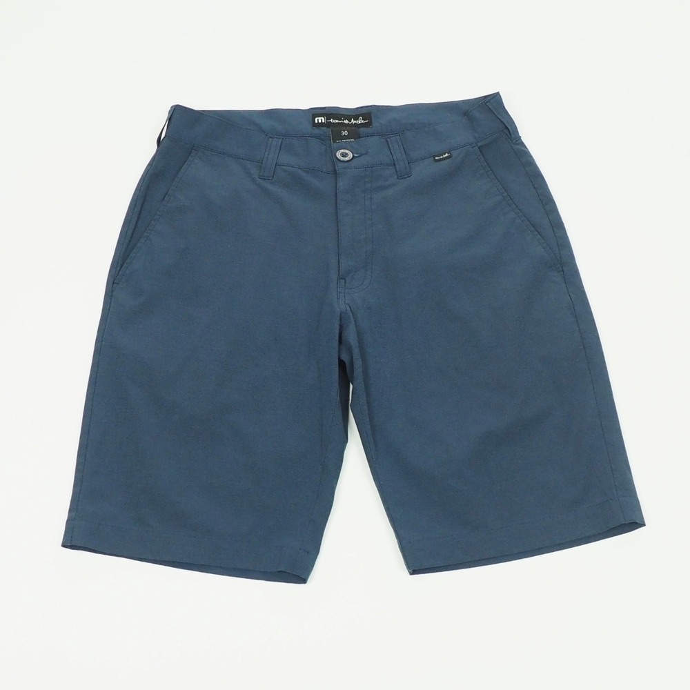 Travis Mathew Beck Chino Golf Shorts Mens 30 Dark Blue Performance Tech Blend